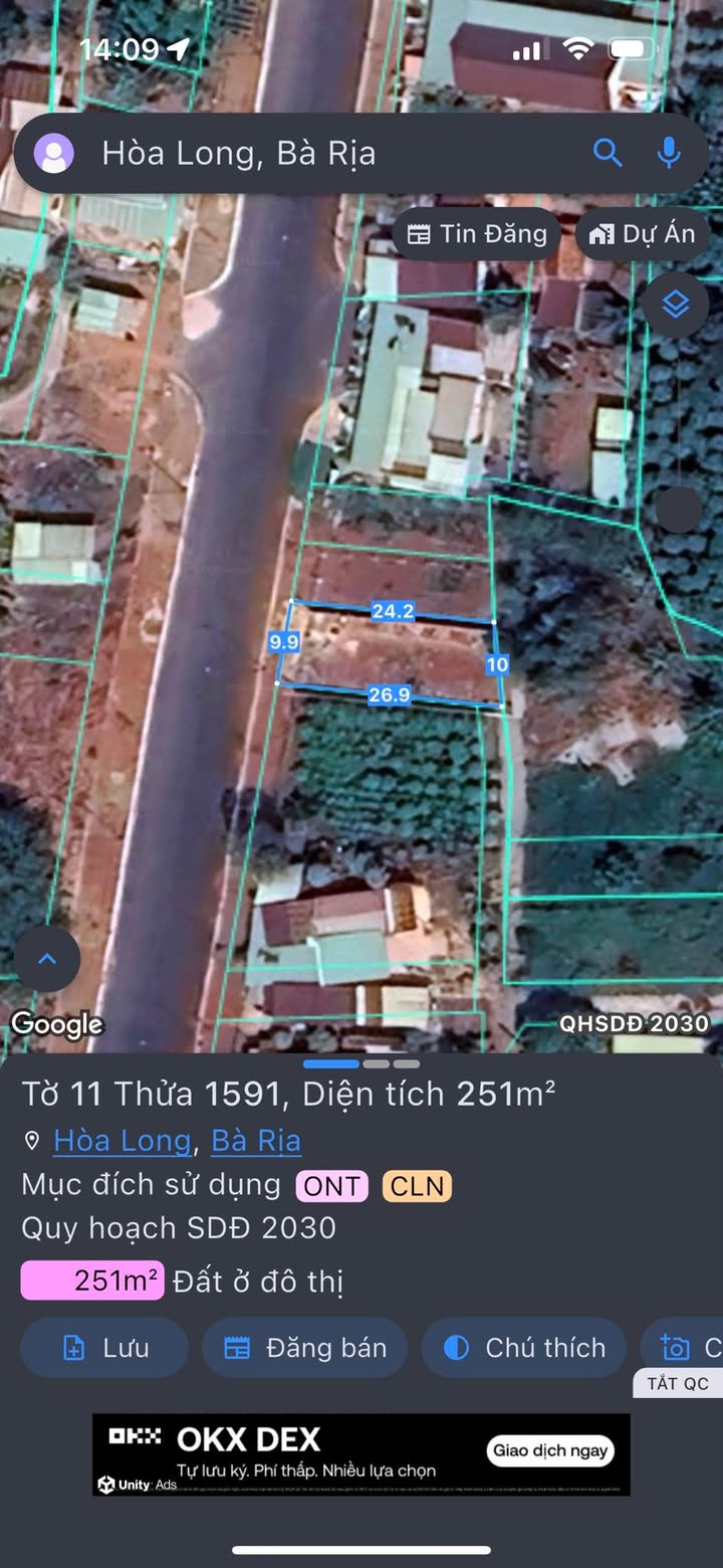 Lô đất mặt tiền đường nhựa 22m xã Hòa Long 249.3m² giá 4.5 tỷ - Đầu tư sinh lời ngay!