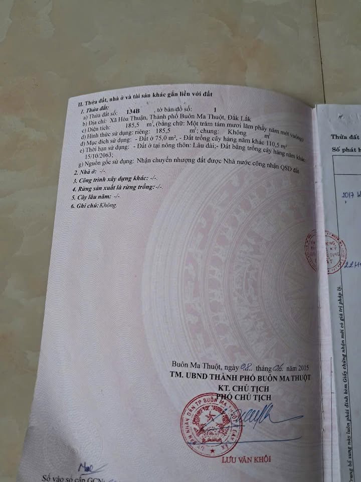 Đất nền Hòa Thuận, Buôn Ma Thuột 182m² giá 1.45 tỷ - Khu dân cư hiện hữu, đường thông thoáng!