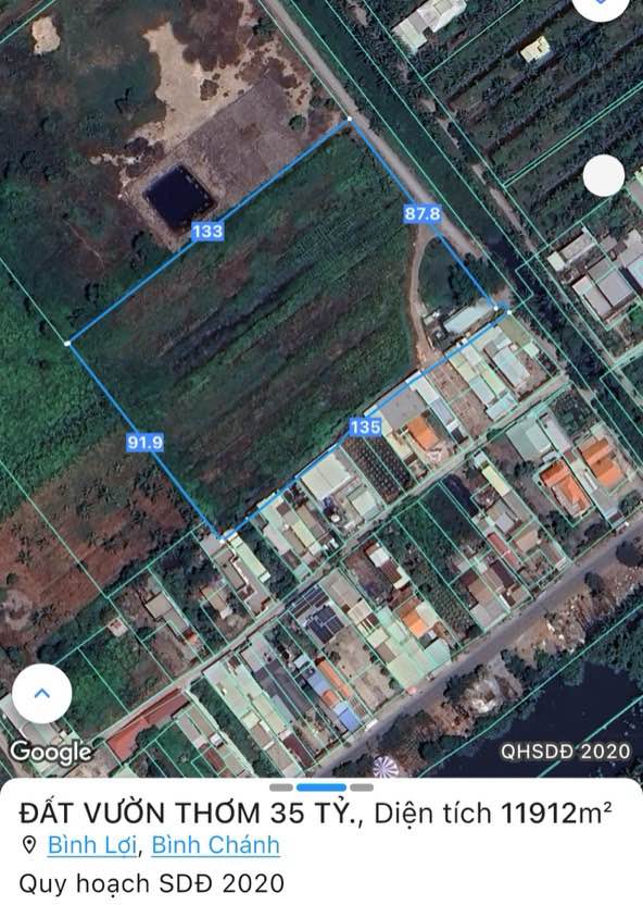 Đất nền Farm 12000m² tại Bình Lợi, Bình Chánh - Giá chỉ 35 tỷ, sổ riêng chính chủ!