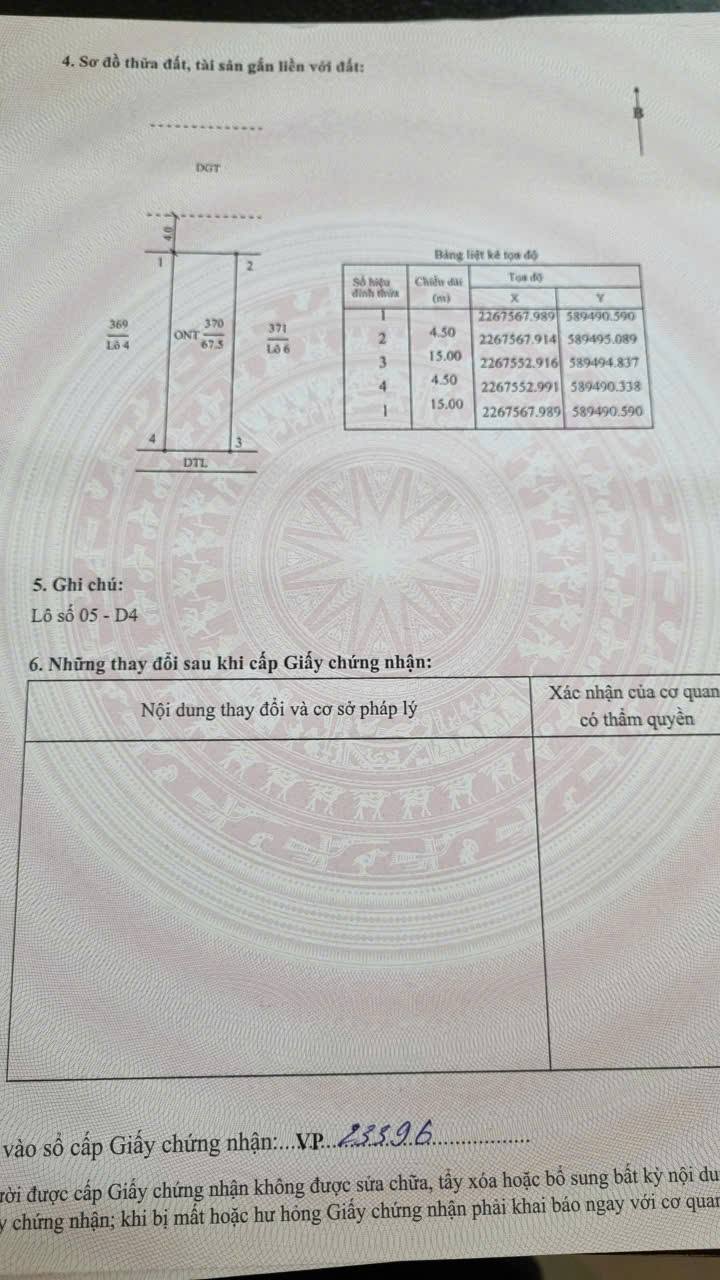 Đất nền khu dịch vụ Đông Mỹ, Thái Bình 67.5m² giá 1.8 tỷ - Cơ hội đầu tư sinh lời!
