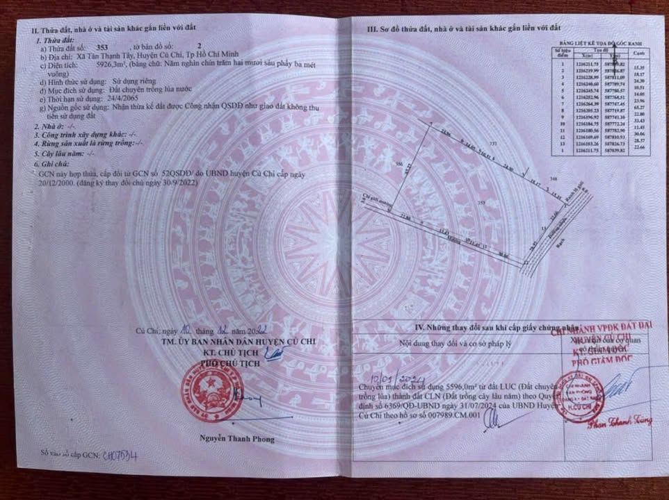 Đất trồng cây 5926m² tại Củ Chi - Mặt tiền sông và đường nhựa