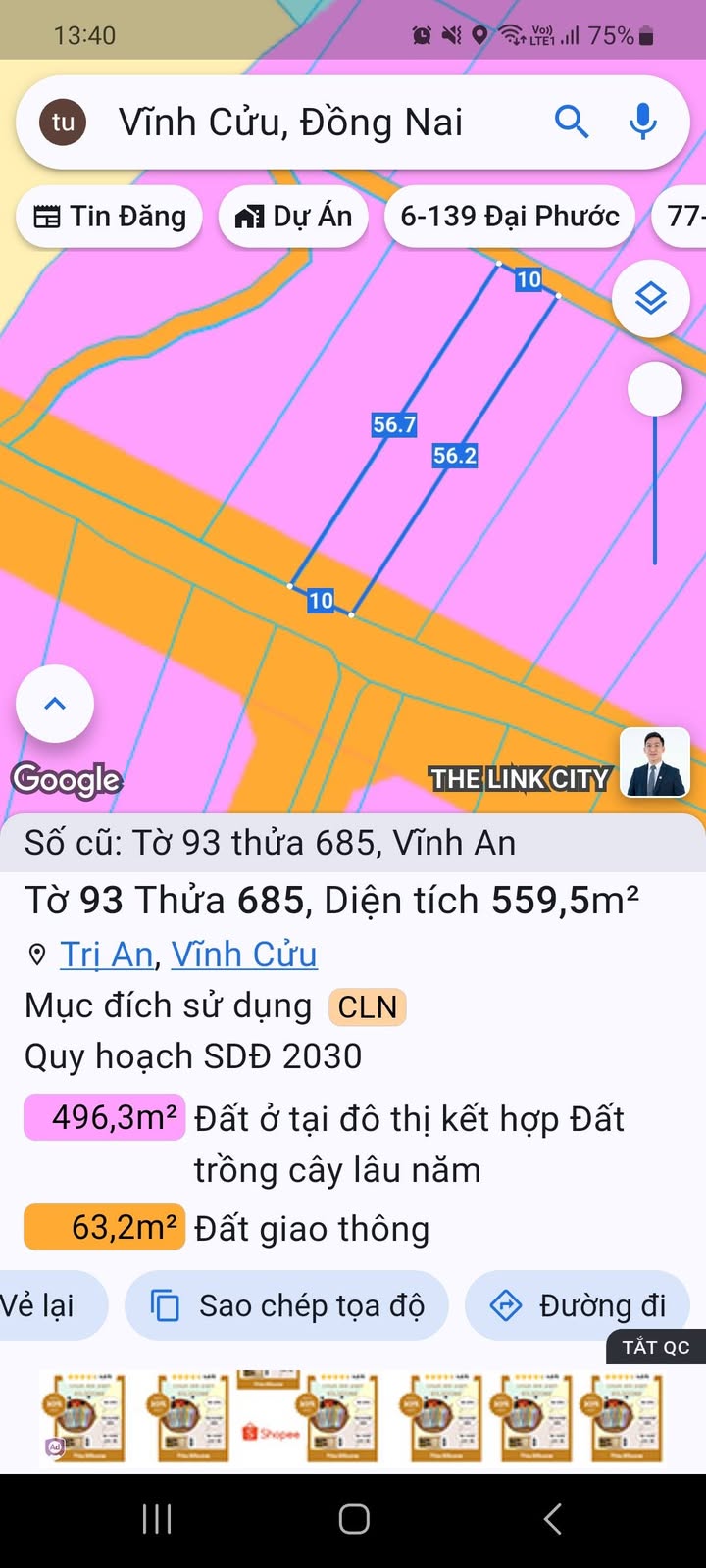 Đất 2 mặt tiền đường Đoàn Thị Điểm, Vĩnh An, 560m² giá 4 tỷ - Cơ hội đầu tư tốt!