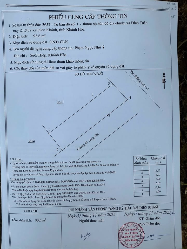 Đất nền góc 2 mặt tiền đường Huỳnh Thúc Kháng, Diên Toàn, 93.6m² - Cơ hội đầu tư tuyệt vời!
