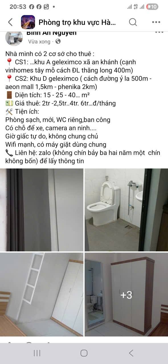 Phòng cho thuê tại KĐT Geleximco, Lê Trọng Tấn, giá từ 2.5 triệu - Nội thất đầy đủ!