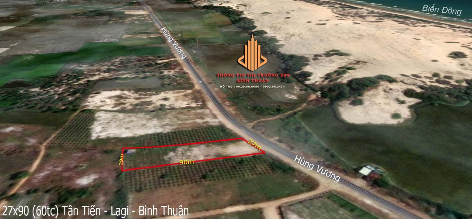 Đất mặt tiền Hùng Vương, Tân Hải 2430m² giá 2.2 tỷ - Cơ hội đầu tư hấp dẫn!