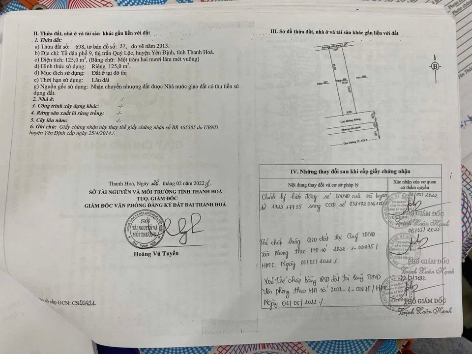 Đất ở đô thị Quý Lộc, Yên Định 125m² - Sổ đỏ chính chủ, giá thương lượng!