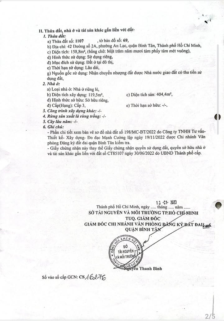 Nhà riêng lẻ 158.8m² tại Bình Tân giá 17.5 tỷ - Pháp lý rõ ràng, đầu tư hiệu quả!