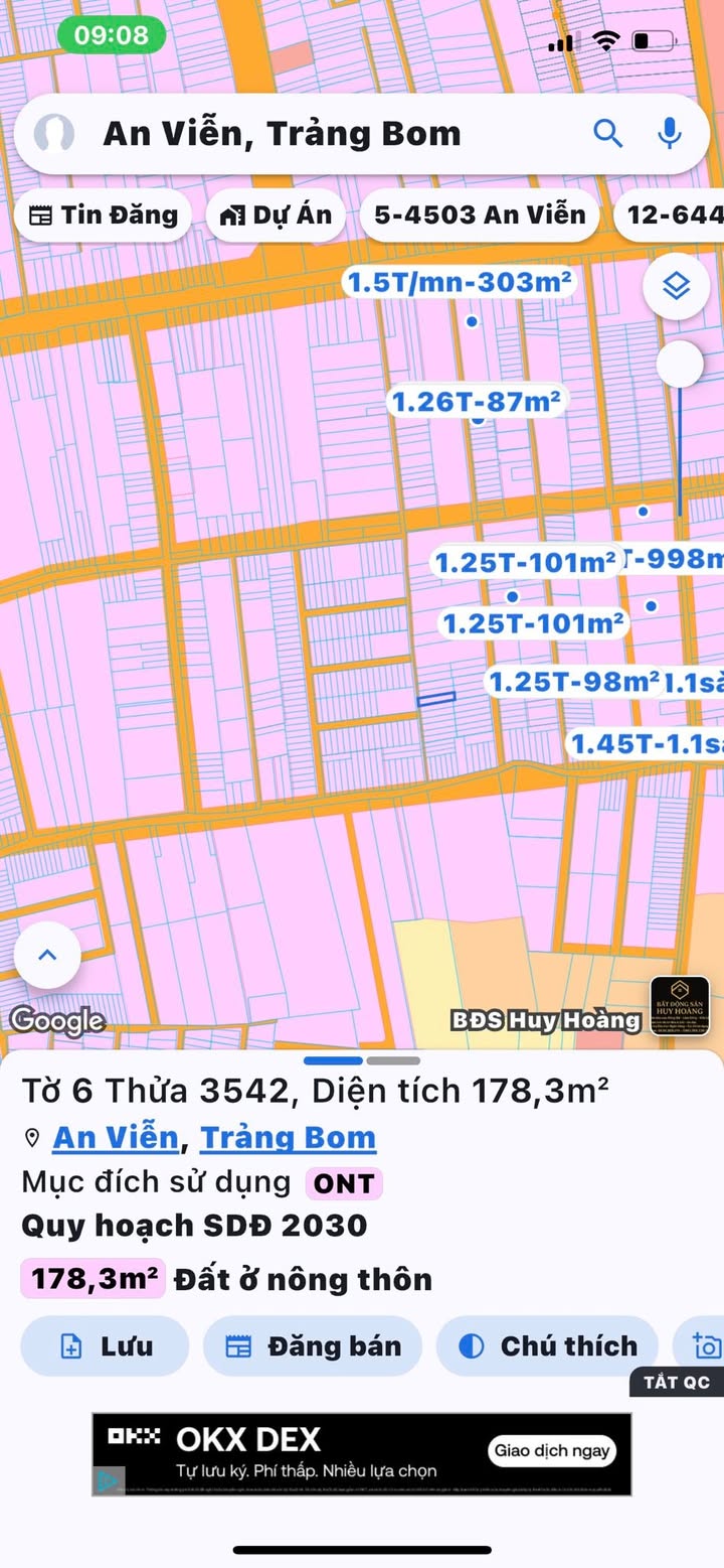 Đất thổ cư An Viễn 168m² giá 1.35 tỷ - Đầu tư sinh lời ngay!