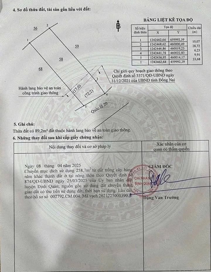 Đất nền mặt tiền QL20 tại Phú Vinh, Định Quán, 346m² giá chỉ 3.6 tỷ - Sổ đỏ chính chủ!