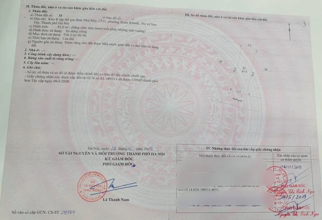 Đất thổ cư 80m² tại Xuân Khanh, Sơn Tây - Giá chỉ 2 tỷ VND, cơ hội đầu tư tuyệt vời!