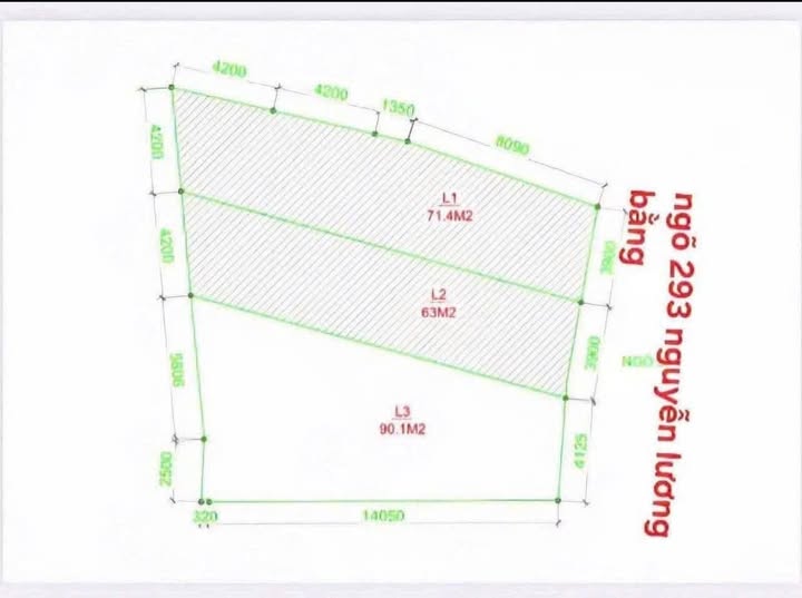 Đất nền 293 Nguyễn Lương Bằng 71m² giá 2 tỷ - Vị trí đẹp, ô tô vào tận nơi!