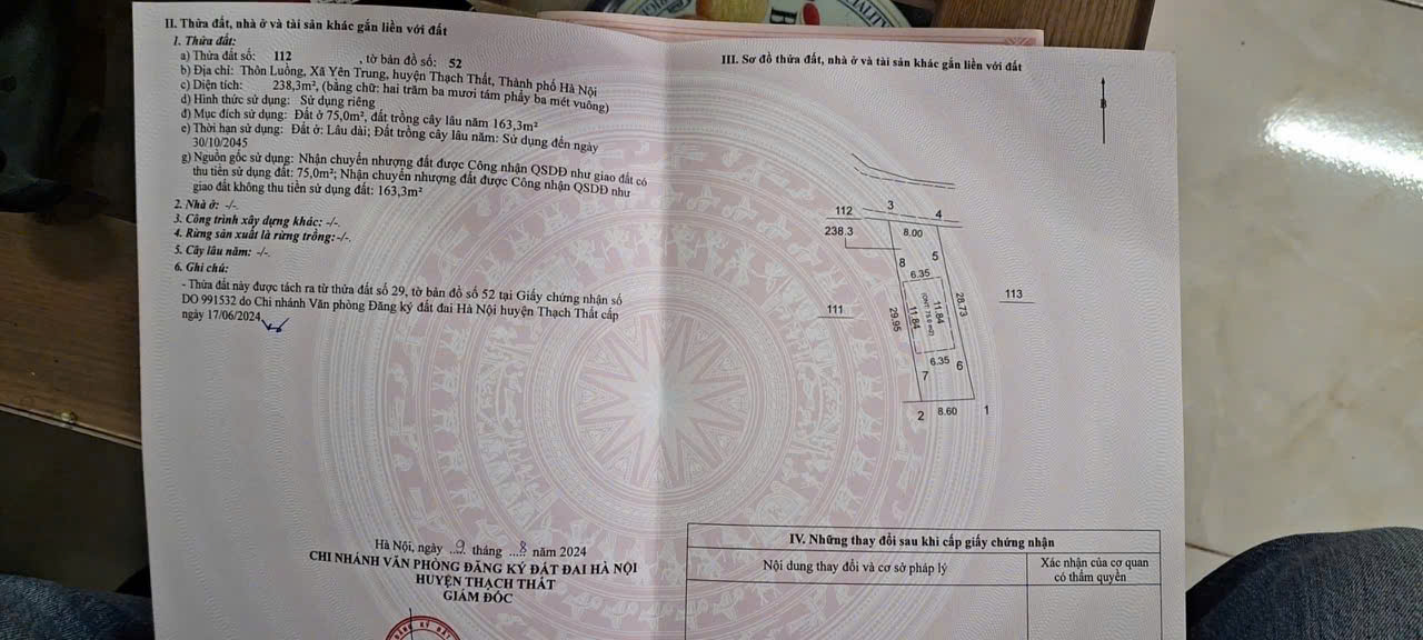 Đất đầu tư Yên Trung Thạch Thất 238m² giá tốt - Cơ hội sinh lời cao!