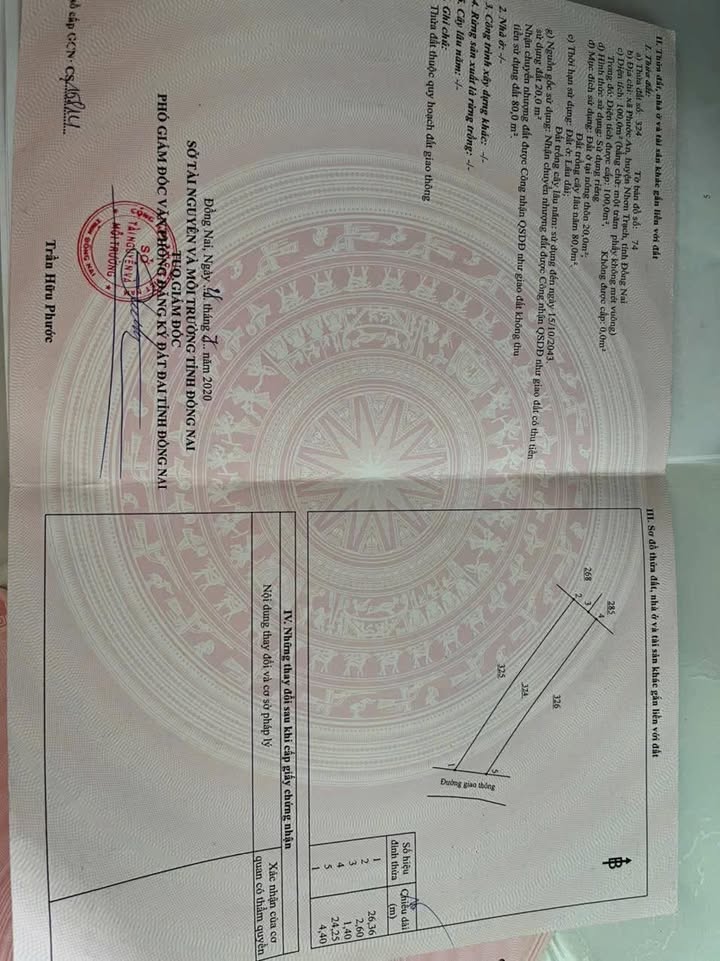 Đất thổ cư Phước An Nhơn Trạch 20m² giá 850 triệu - Sổ đỏ chính chủ