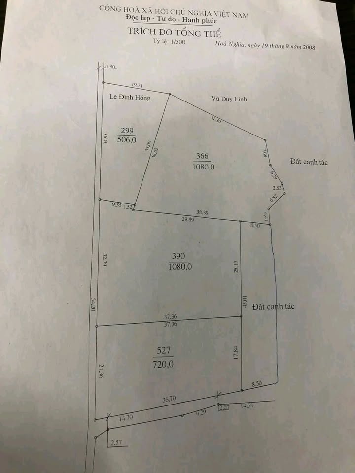 Đất thổ cư 1080m² tại Hòa Nghĩa, Dương Kinh - Giá chỉ 10 tỷ, ô tô vào tận nơi!