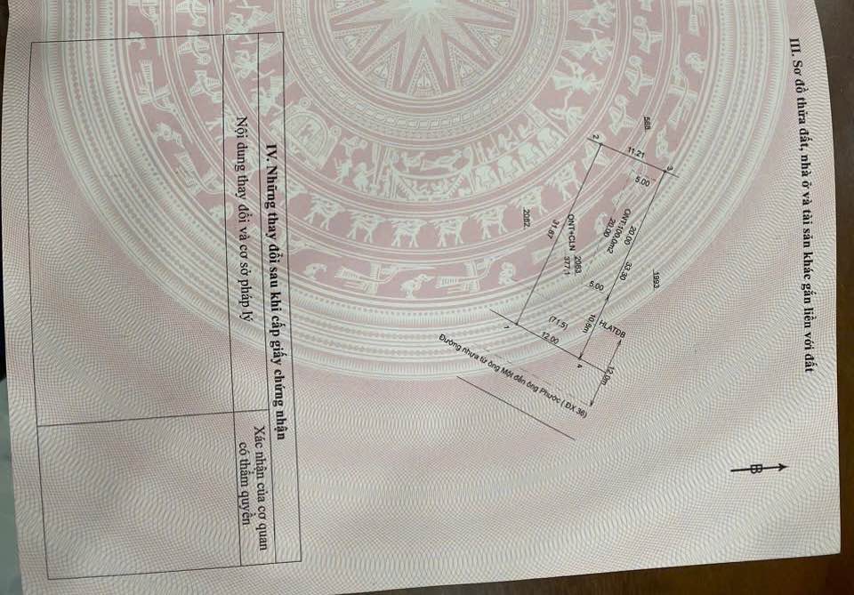 Đất nền Phú An Bến Cát 396m² giá 3.9 tỷ - Đường nhựa 12m, thổ cư 100%!