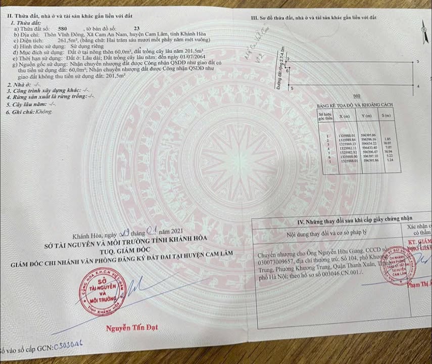 Đất nền Cam An Nam 261m² - Lô góc, giá tốt thỏa thuận!