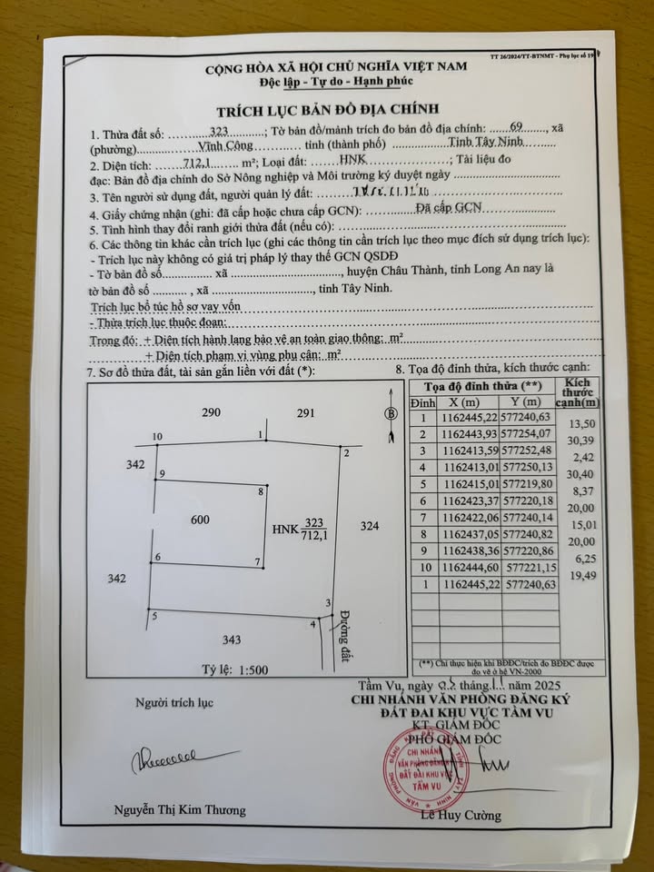 Đất vườn 1000m² tại xã Vĩnh Công - Giá chỉ 1.15 tỷ, thương lượng ngay!
