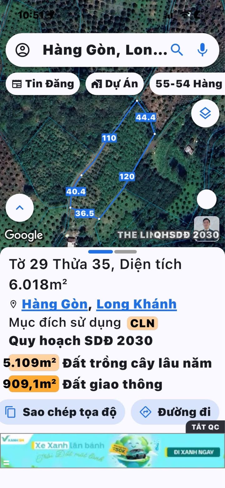 Đất nền Hàng Gòn, Long Khánh 6018m² giá 750 triệu - Tiềm năng đầu tư vượt trội!