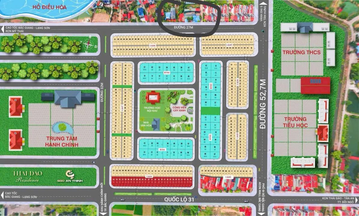 Đất thổ cư Thái Đào Lạng Giang 102m² giá 1 tỷ - Cơ hội đầu tư hấp dẫn!