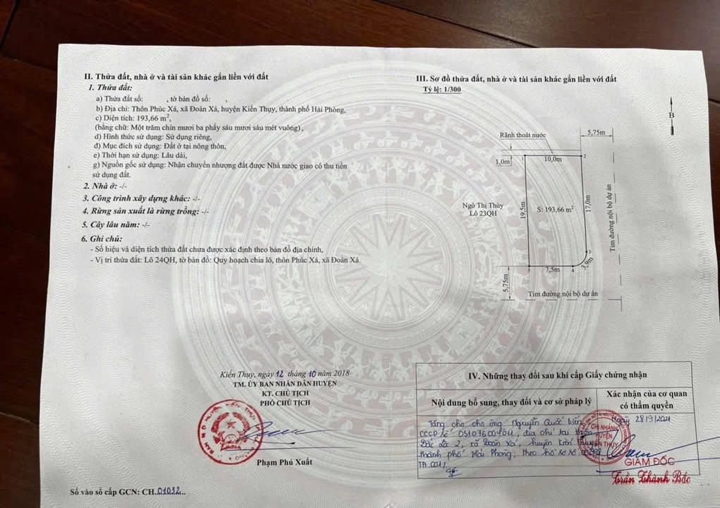 Đất nền TDC Đoàn Xá 193m² giá 1.9 tỷ - Lô góc cực phẩm, đầu tư sinh lời!