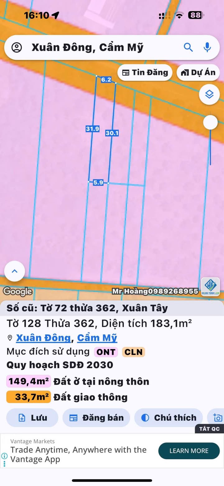 Đất nền 186m² Ấp 10, Xuân Tây - Giá chỉ 500 triệu - Sổ đỏ chính chủ!