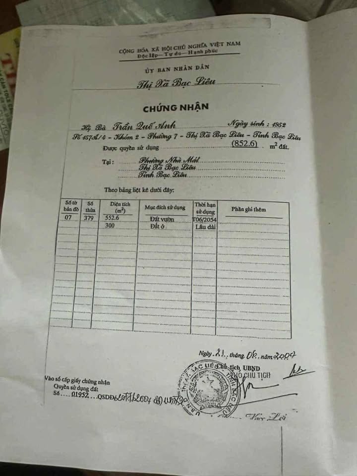 Đất nền mặt tiền đường Bạch Đằng, phường Nhà Mát, Bạc Liêu - Diện tích 1400m², Giá thỏa thuận!