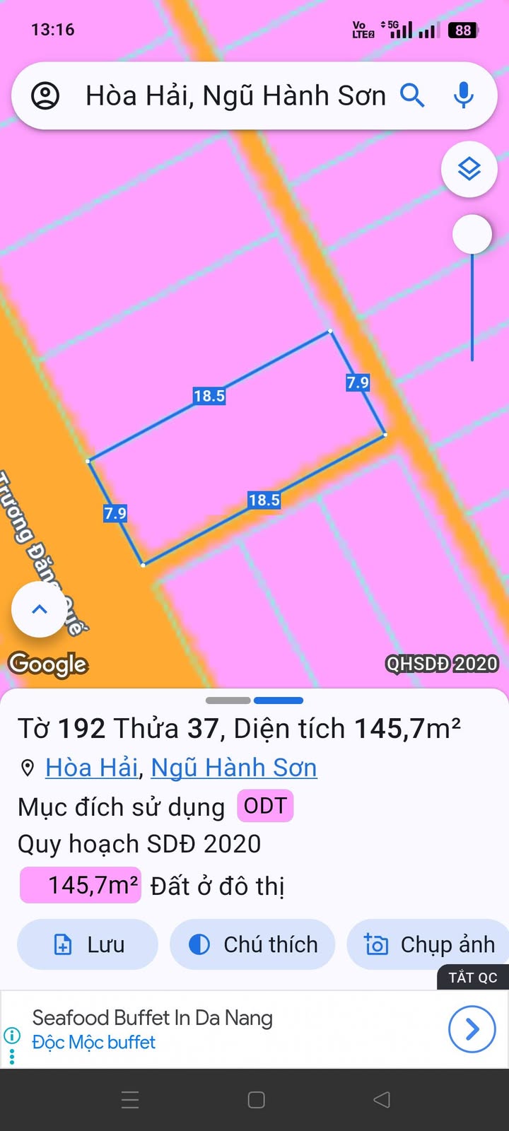 Đất nền Trương Đăng Quế, Hòa Hải, Ngũ Hành Sơn 147m² - Sổ đỏ chính chủ, pháp lý đầy đủ!