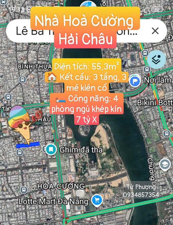 Nhà 3 tầng Hòa Cường Bắc, Đà Nẵng 55,3m² giá 7 tỷ - An cư lý tưởng ngay chợ!