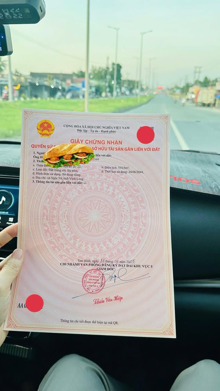 Đất nền Ngãi Tứ Vĩnh Long 534m² giá 285 triệu - Đầu tư lý tưởng cho tương lai!