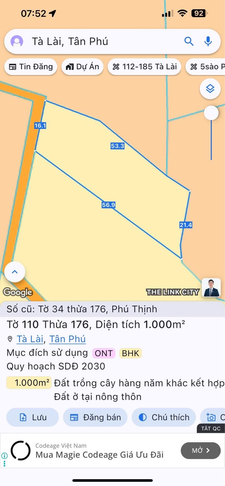 Đất thổ cư 100m² tại Phú Thịnh, Tân Phú - Giá chỉ 560 triệu - Cơ hội đầu tư tuyệt vời!