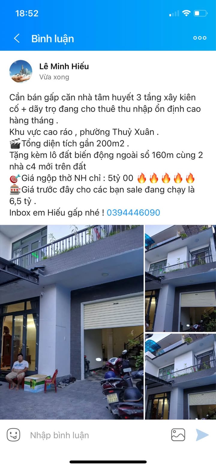 Nhà 3 tầng phường Thủy Xuân 200m² giá 5 tỷ - Cơ hội đầu tư sinh lời!