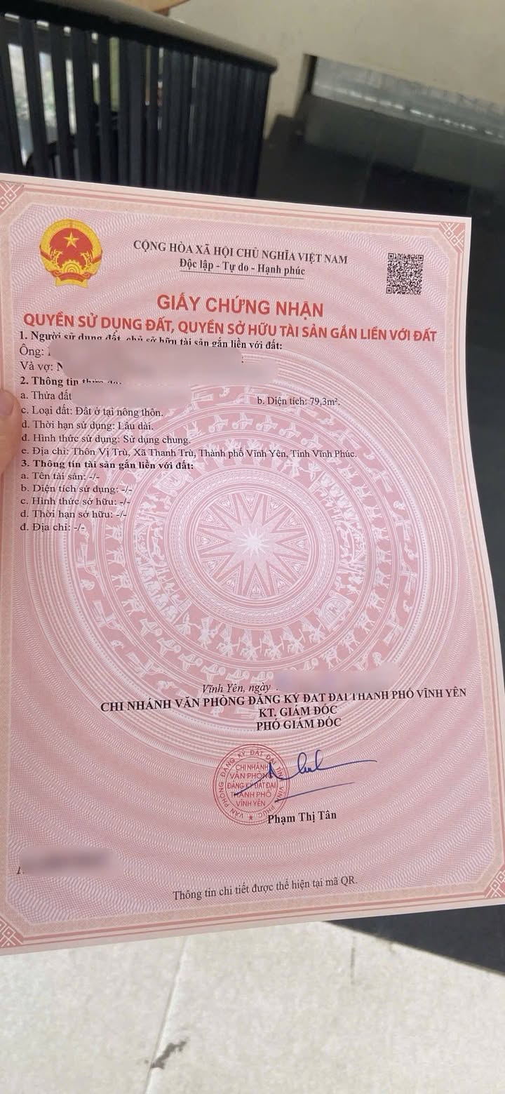 Đất thổ cư Thanh Trù 79m² giá 2 tỷ - Mặt tiền 7m đẹp nhất khu!