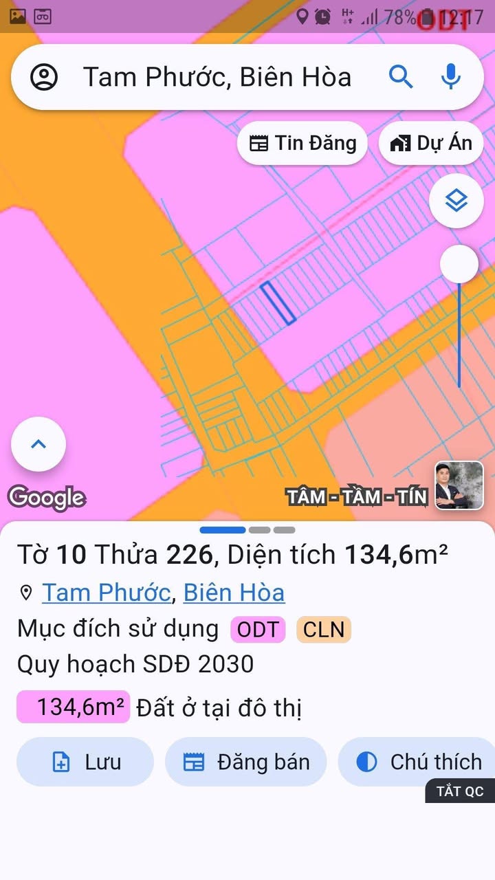 Đất nền Long Đức 2, Tam Phước 135m² giá 1 tỷ - Cơ hội đầu tư hấp dẫn!