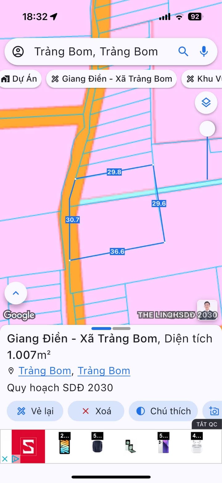 Đất nền Giang Điền Trảng Bom 360m² giá 3.1 tỷ - Cơ hội đầu tư tuyệt vời!