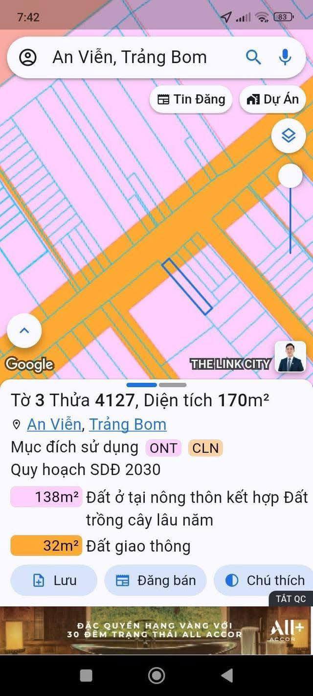Đất nền mặt tiền Trần Vĩnh Lộc, An Viễn, Trảng Bom 170m² giá 2.5 tỷ - Đầu tư sinh lời ngay!