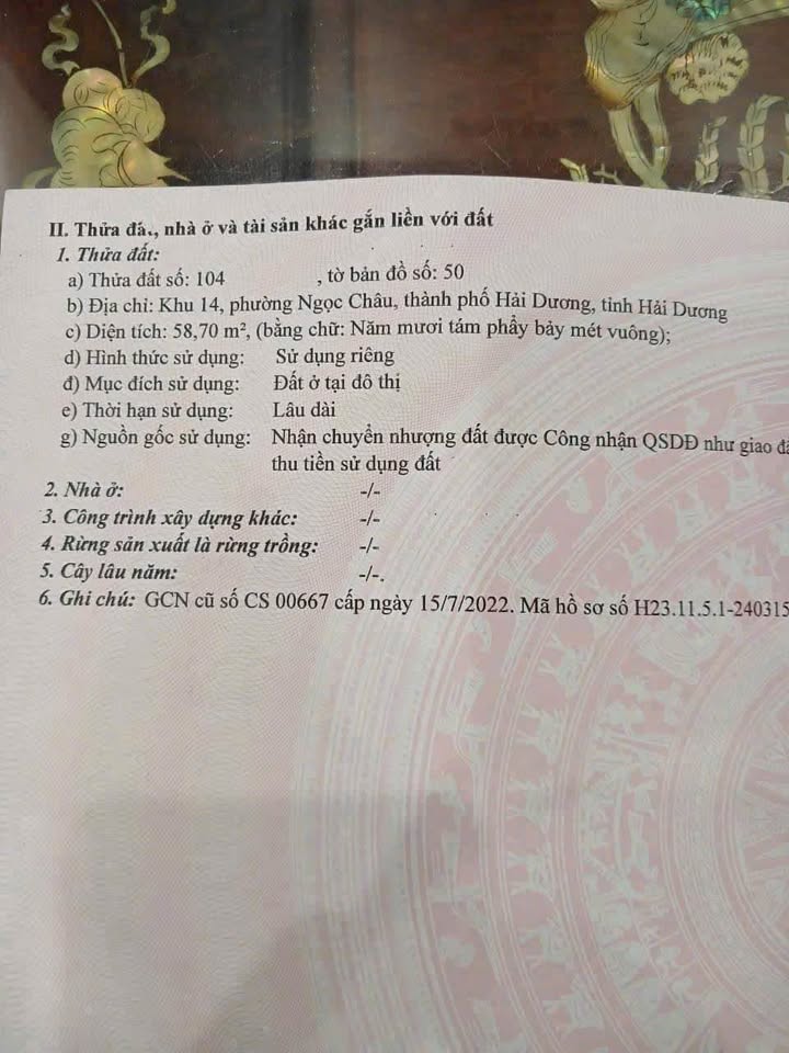 Đất mặt phố Lê Viết Hưng - Hải Dương 58.7m² giá 1.8 tỷ - Cơ hội đầu tư tuyệt vời!