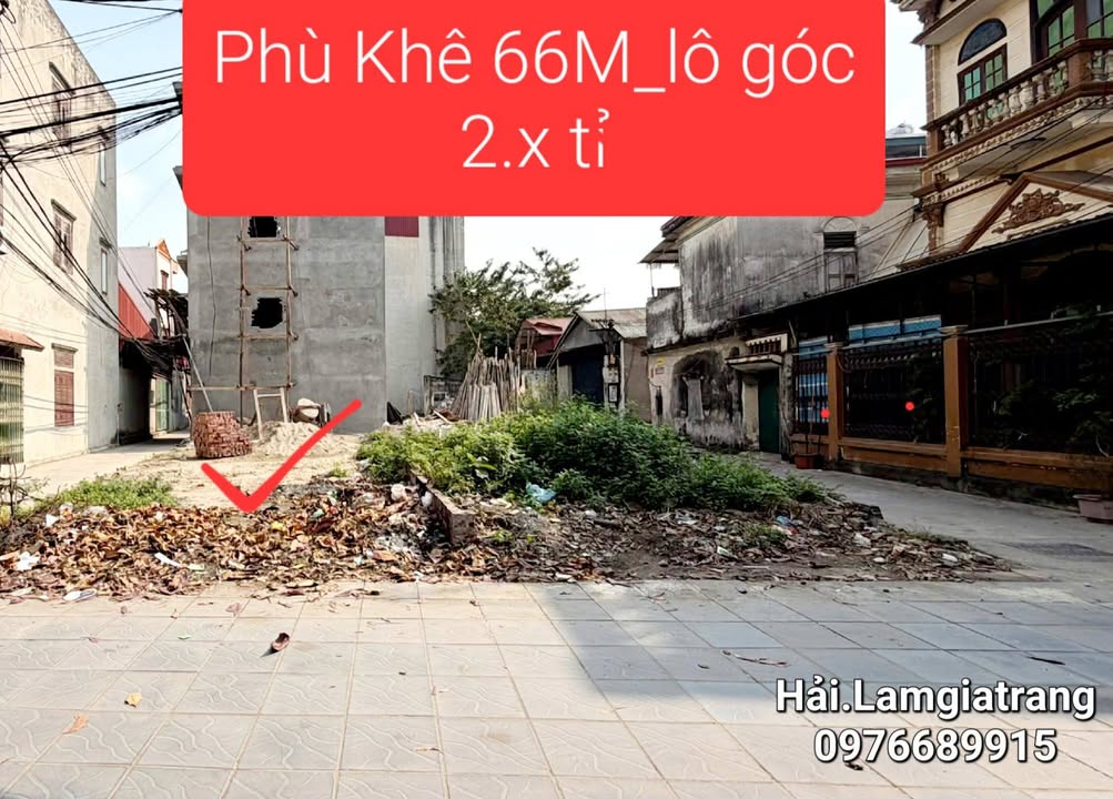 Đất nền Phù Khê 66m² giá 2 tỷ - Mặt tiền đắc địa, lô góc hiếm có!