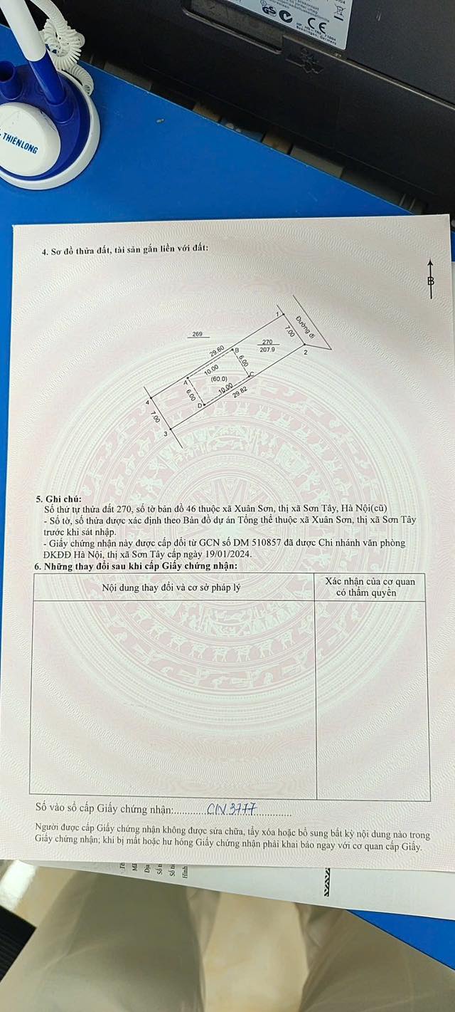 Đất thổ cư 60m² Xuân Sơn - Sơn Tây 208m² giá 1.9 tỷ - Đầu tư sinh lời ngay!
