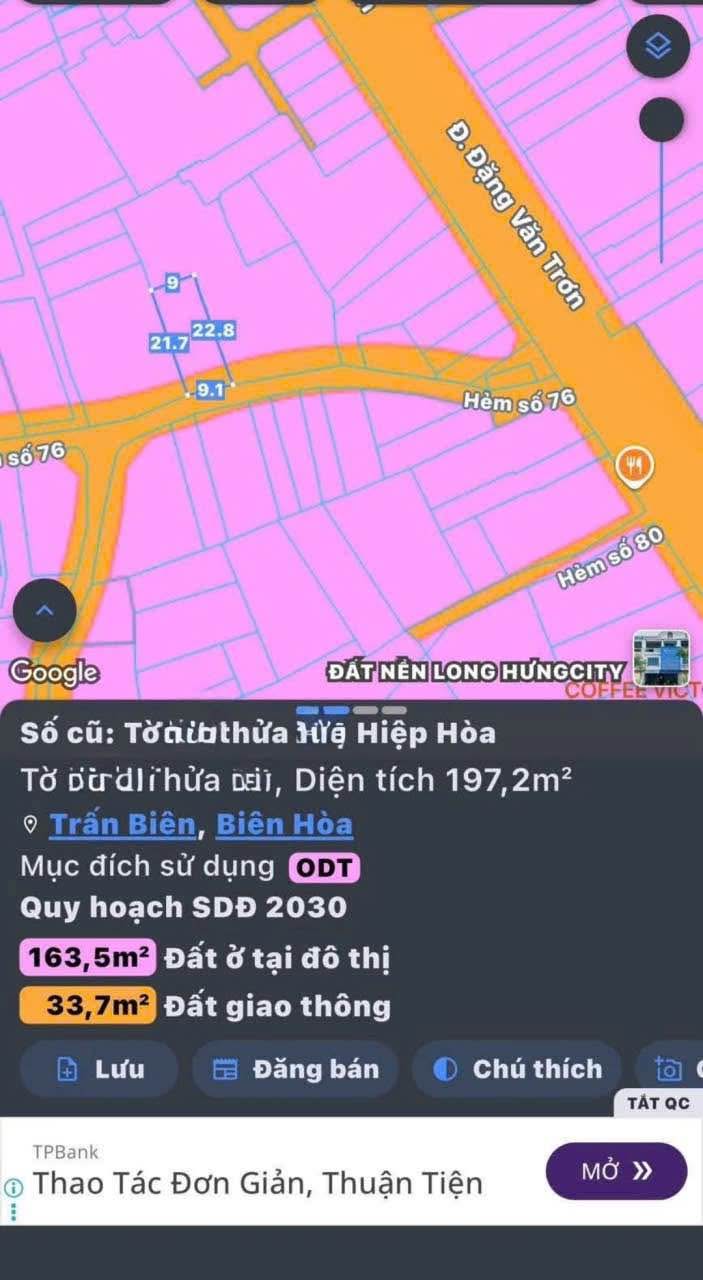 Nhà cấp 4 Hiệp Hoà Biên Hòa 197m² giá 8 tỷ - Sổ hồng riêng, thương lượng!