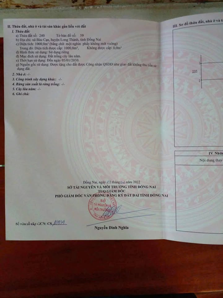 Đất nền ấp 7, xã Long Phước, 1088m² - Giá chỉ 1.42 tỷ, tiềm năng phát triển!