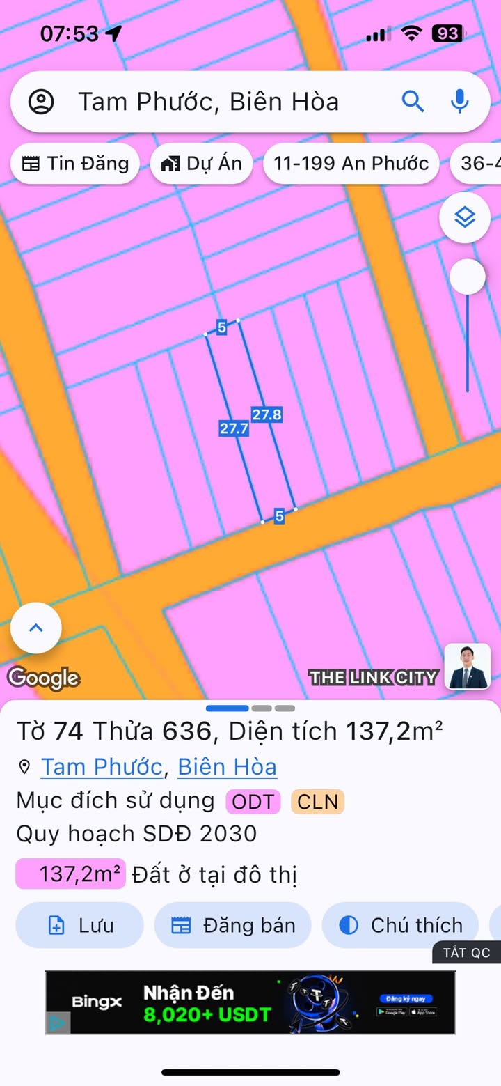 Đất thổ cư 50m² tại Tam Phước, Biên Hòa giá 1.89 tỷ - Đầu tư sinh lời ngay!