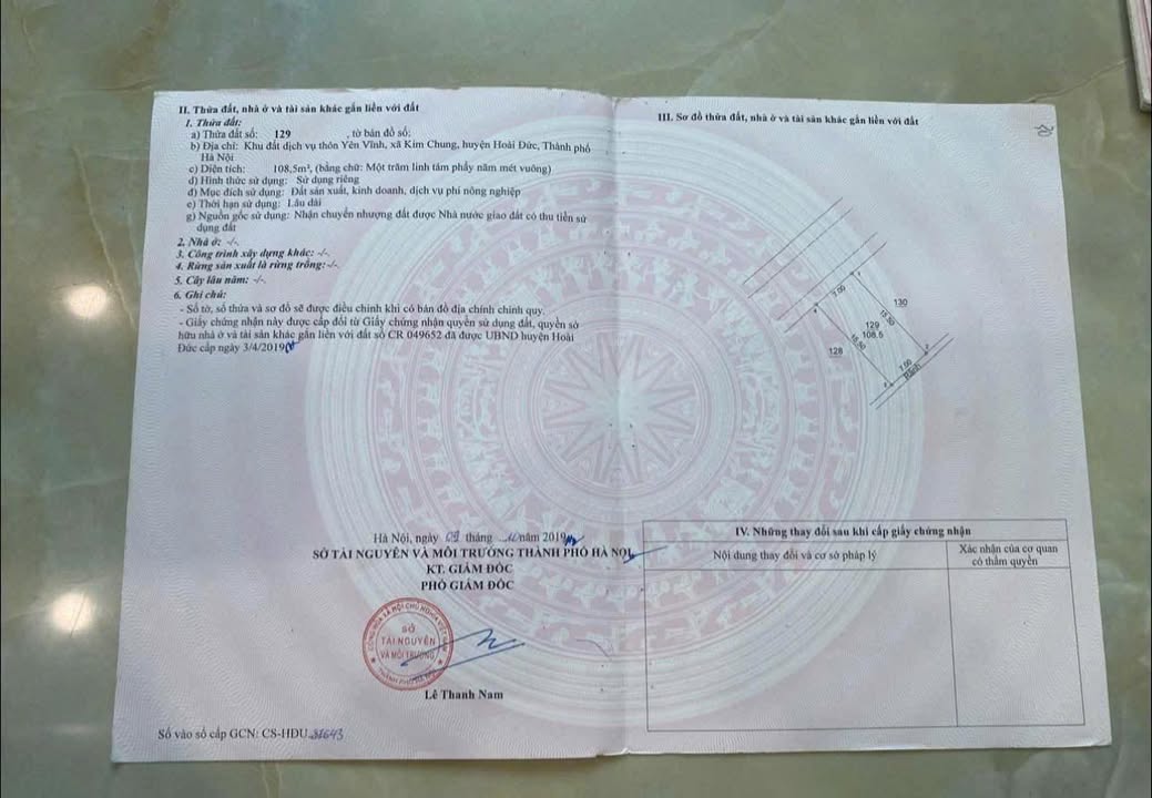 Đất nền Kim Chung, Hoài Đức 108m² giá 1.2 tỷ - Vị trí đẹp, giao thông thuận lợi!