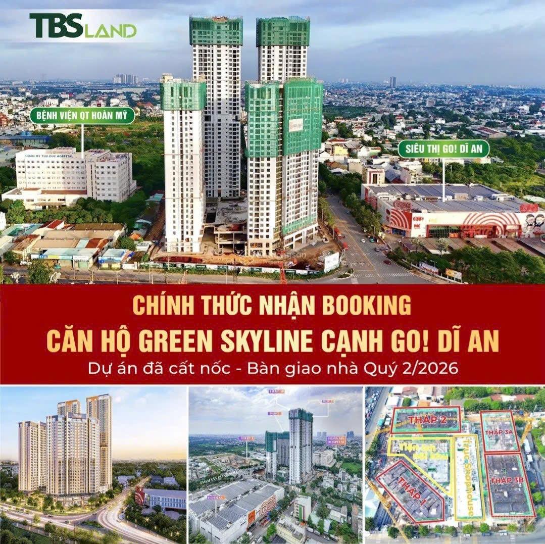 Căn hộ Green Skyline Dĩ An 43m² giá 2,58 tỷ - Sống giữa thiên nhiên xanh mát!