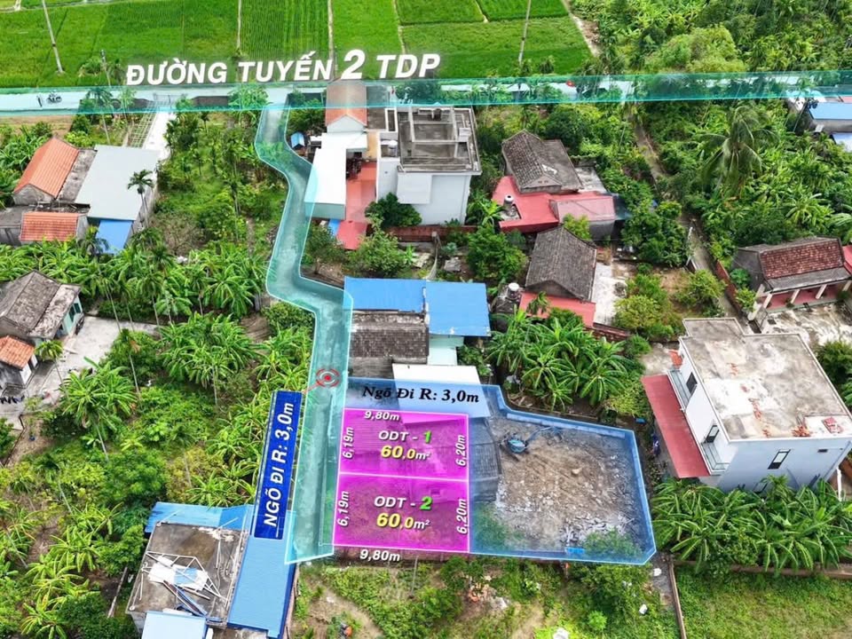 Đất nền Thôn 2, Thiên Hương, Thủy Nguyên 60m² - Sổ đỏ chính chủ, ô tô vào tận đất!