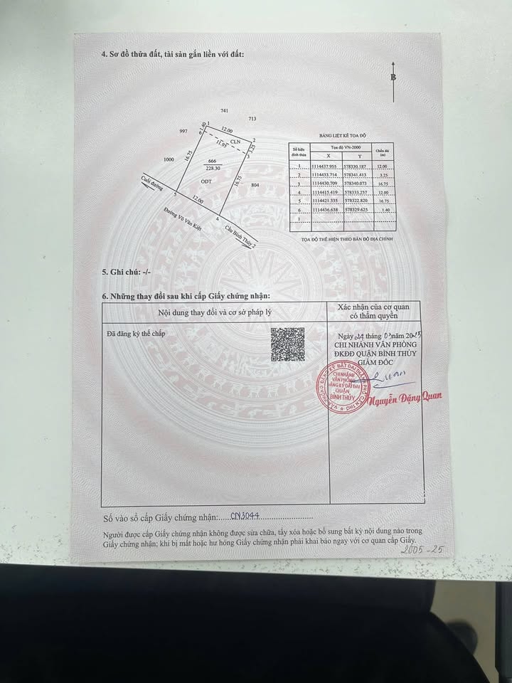 Đất nền mặt tiền Võ Văn Kiệt, Bình Thủy, Cần Thơ 228m² giá 6 tỷ - Cơ hội đầu tư hấp dẫn!