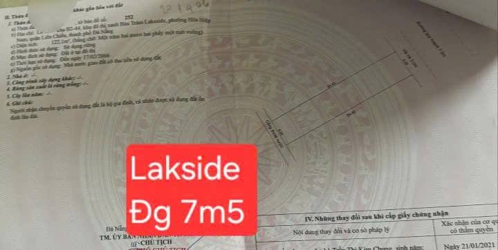 Bán đất đường Huỳnh Dạng, phường Hòa Hiệp Nam, Đà Nẵng 122m² giá 4.9 tỷ - View kênh tuyệt đẹp!