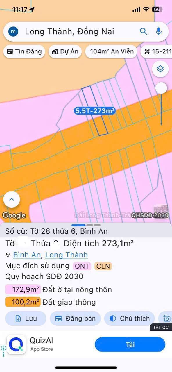 Đất nền Mặt Tiền đường 769, Long Thành 280m² giá 5.5 tỷ - Cơ hội đầu tư tuyệt vời!