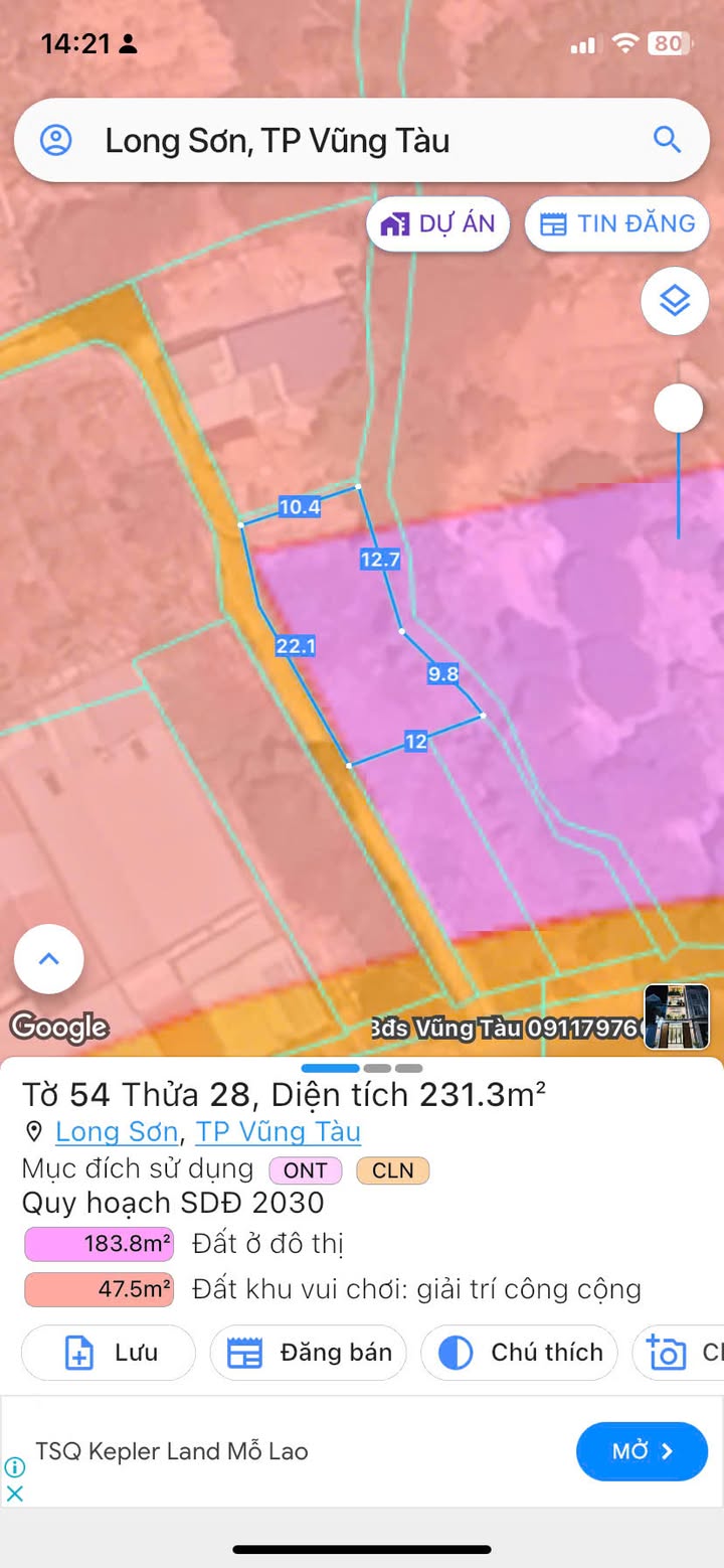 Đất thổ cư Long Sơn 231m² giá 2 tỷ - Quy hoạch an toàn, đầu tư sinh lời!