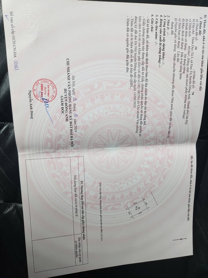 Đất nền Dục Tú Đông Anh 60m² giá thỏa thuận - Mặt tiền thông thoáng 2 mặt!