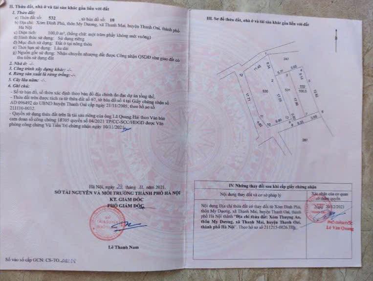 Đất nền xóm Đình Phú, Thanh Oai 100m² giá 3 tỷ - Đường ô tô vào tận đất!